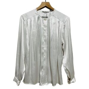 Oscar De La Renta Expressions Pearl White Blouse Size 12